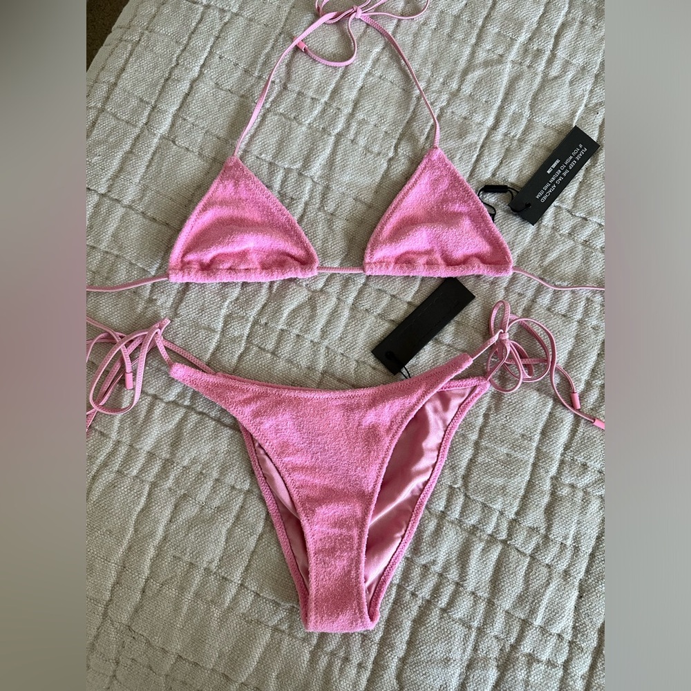 NWT Triangl bikini pink terrycloth